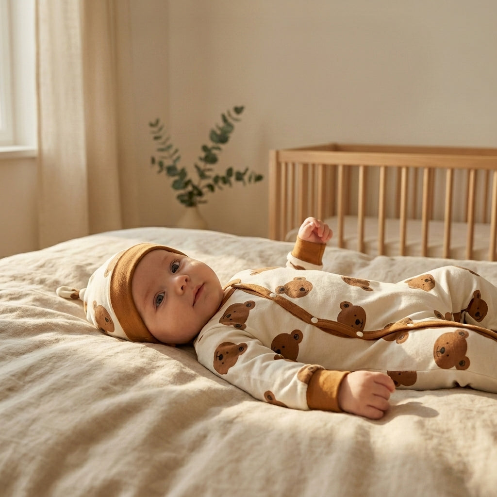 Pyjama Bébé Ourson et Bonnet