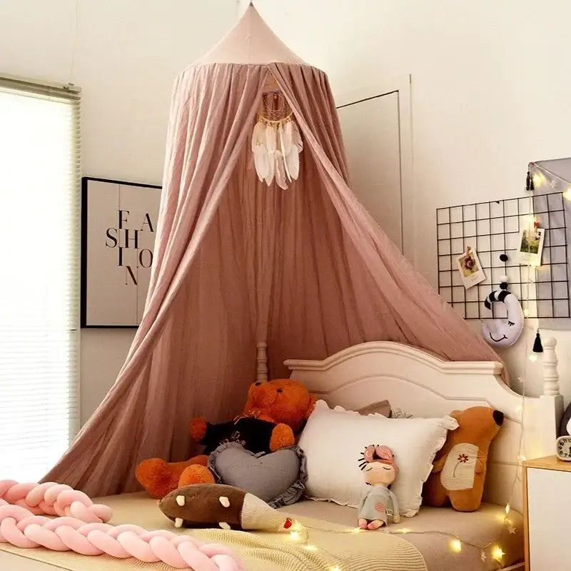 Ciel de lit bébé - Vieux rose