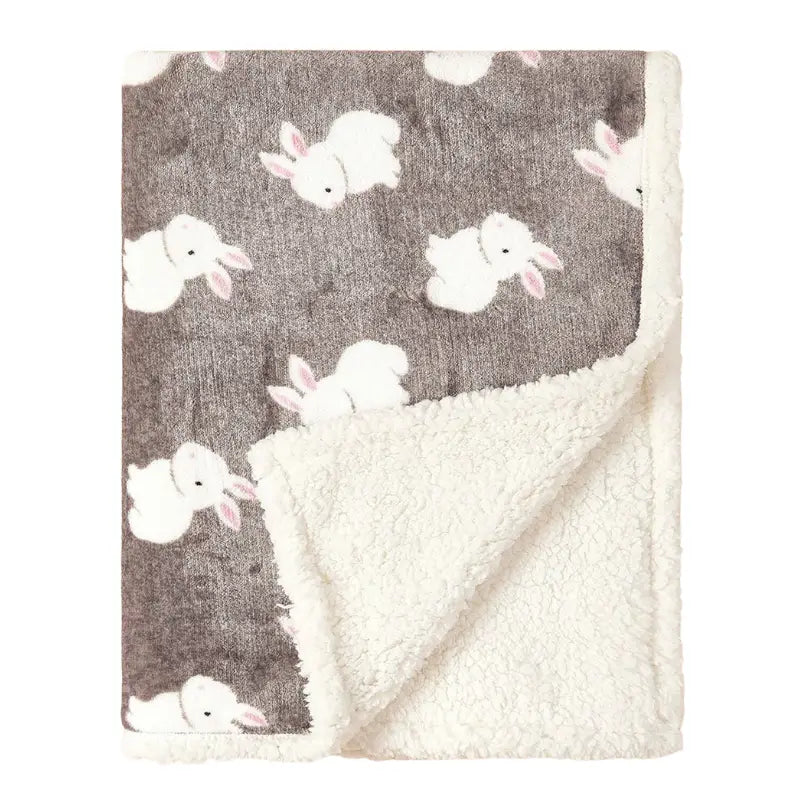 Couverture Polaire Bébé - 75 x 100 cm - Lapin - Couverture