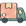 Camion de livraison dessiné à la main avec une caisse de couleur pêche et une cabine verte.
