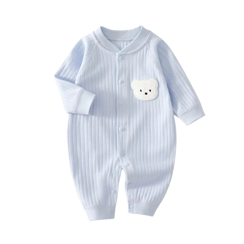 Grenouillère bébé mi-saison - Petit Ours - Bleu / 0-3 Mois - Grenouillère