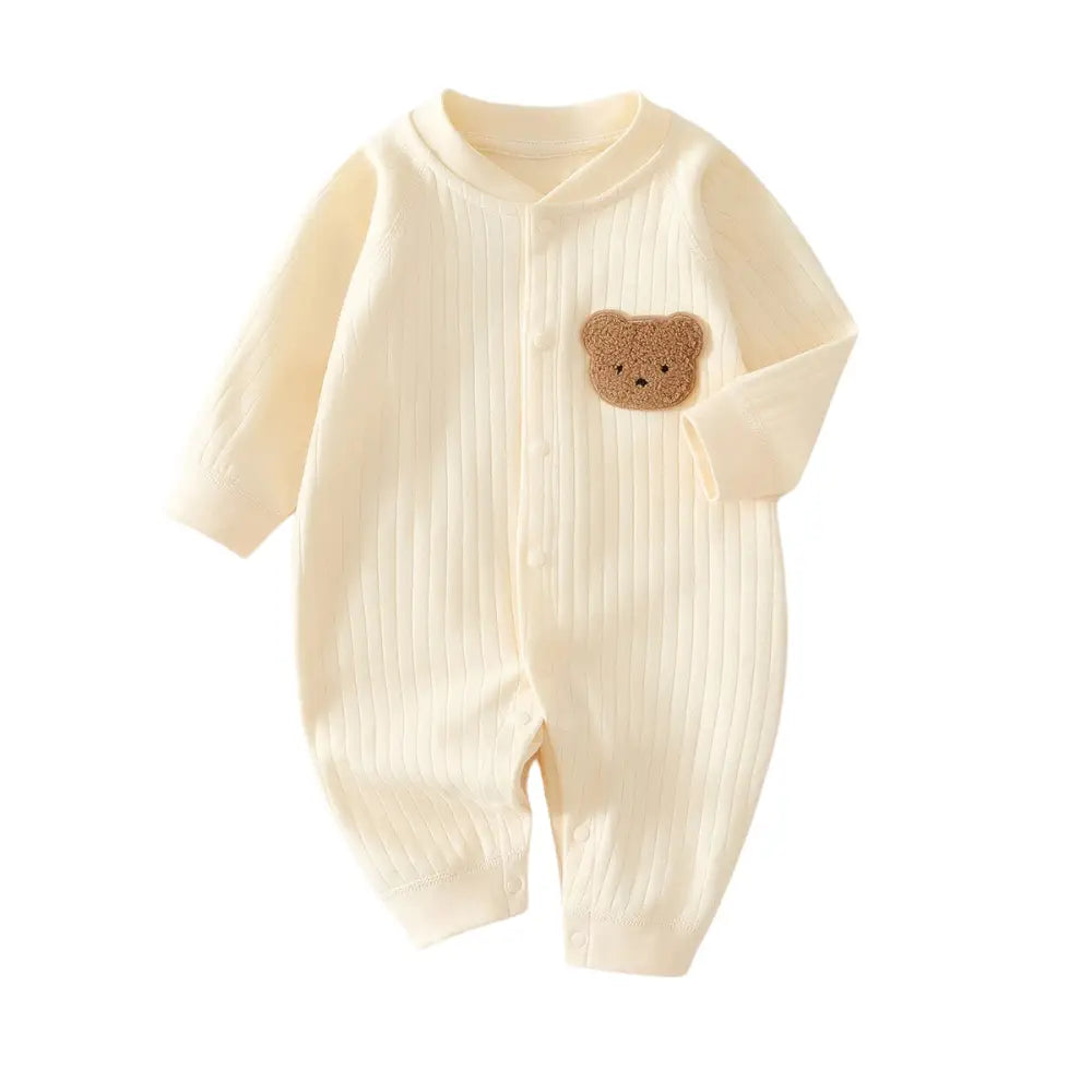 Grenouillère bébé mi-saison - Petit Ours - Jaune / 0-3 Mois - Grenouillère