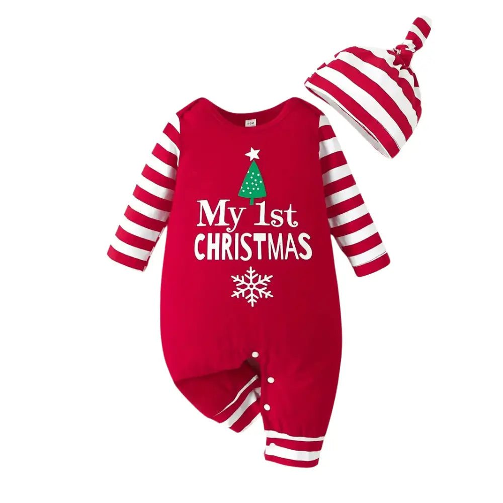 Grenouillère Bébé Noël - Mon Premier Noël - Rouge / 0-3 Mois