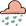 Nuage rose pleuvant des gouttes en forme de cœur dans une couleur vert sauge.
