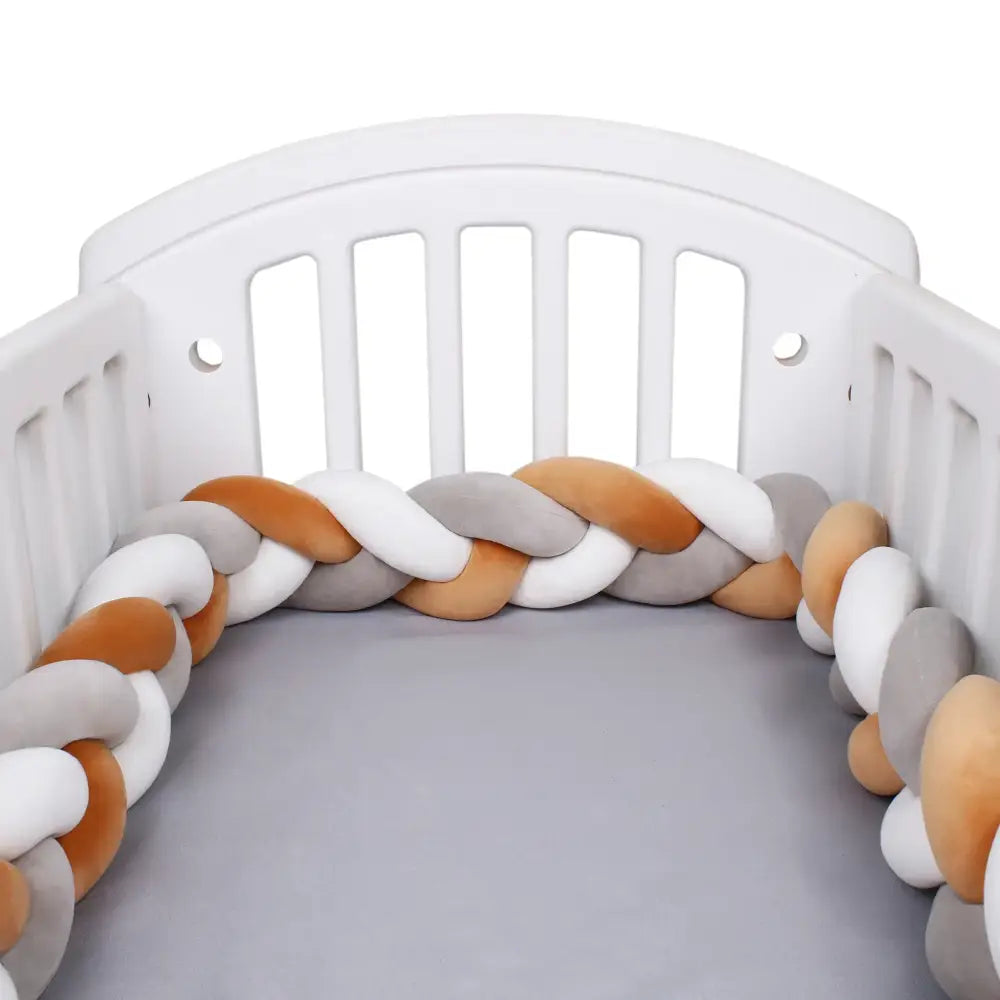 Tresse de lit bébé multicolore 3 brins en coton