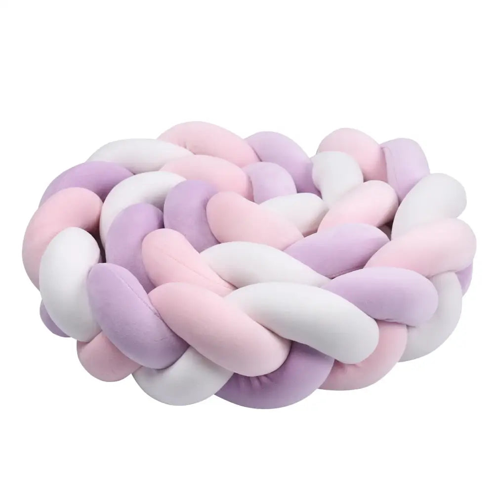 Tresse de lit bébé multicolore 3 brins en coton