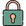 Cadenas vert avec un verrou de couleur pêche et une serrure.