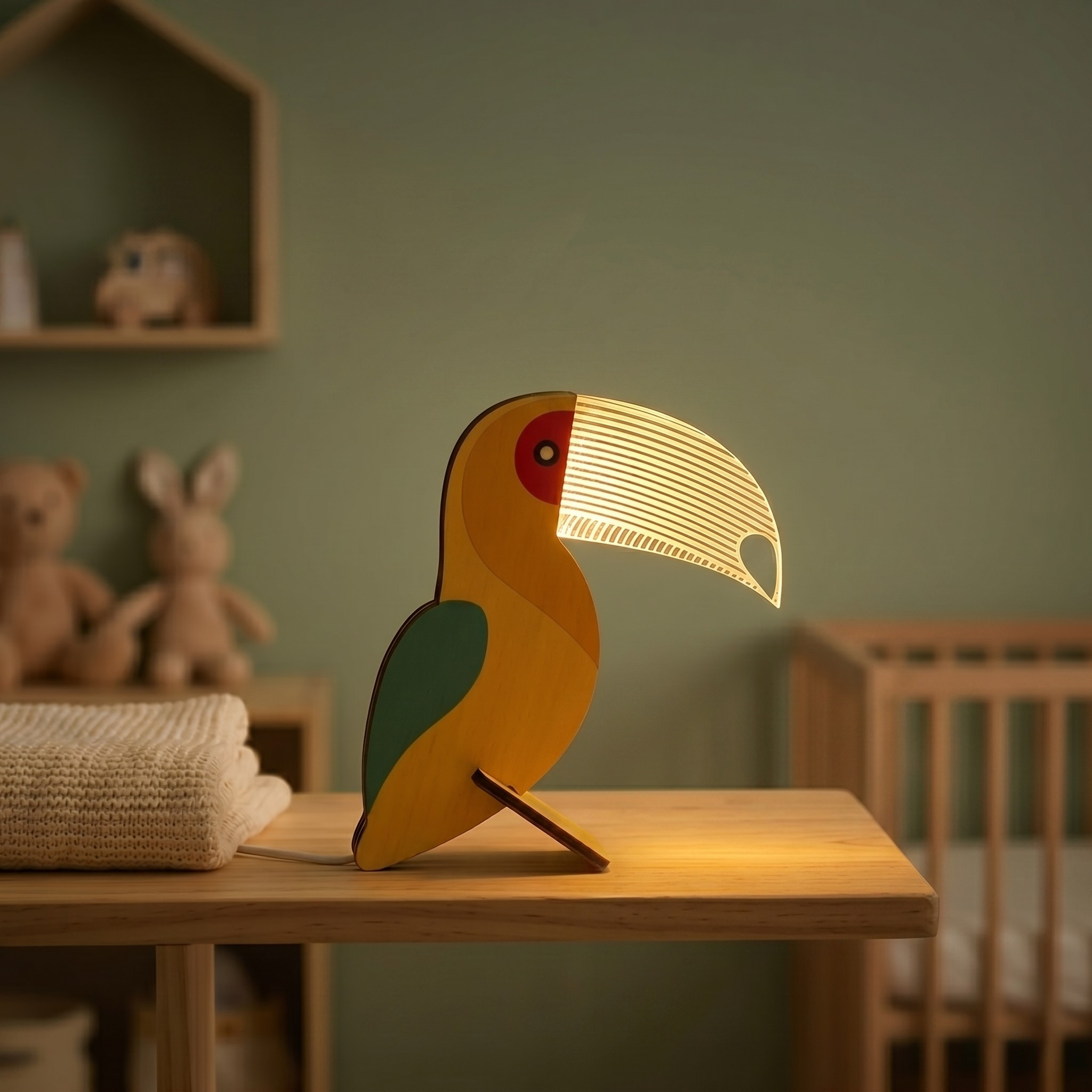 Veilleuse Bébé en Bois