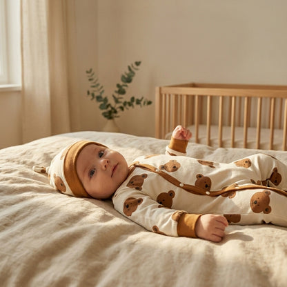 Pyjama Bébé Ourson et Bonnet