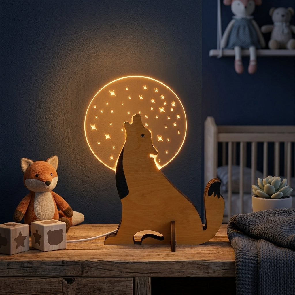 Veilleuse Bébé en Bois