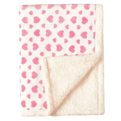 Couverture Polaire Bébé - 75 x 100 cm - Coeur - Couverture