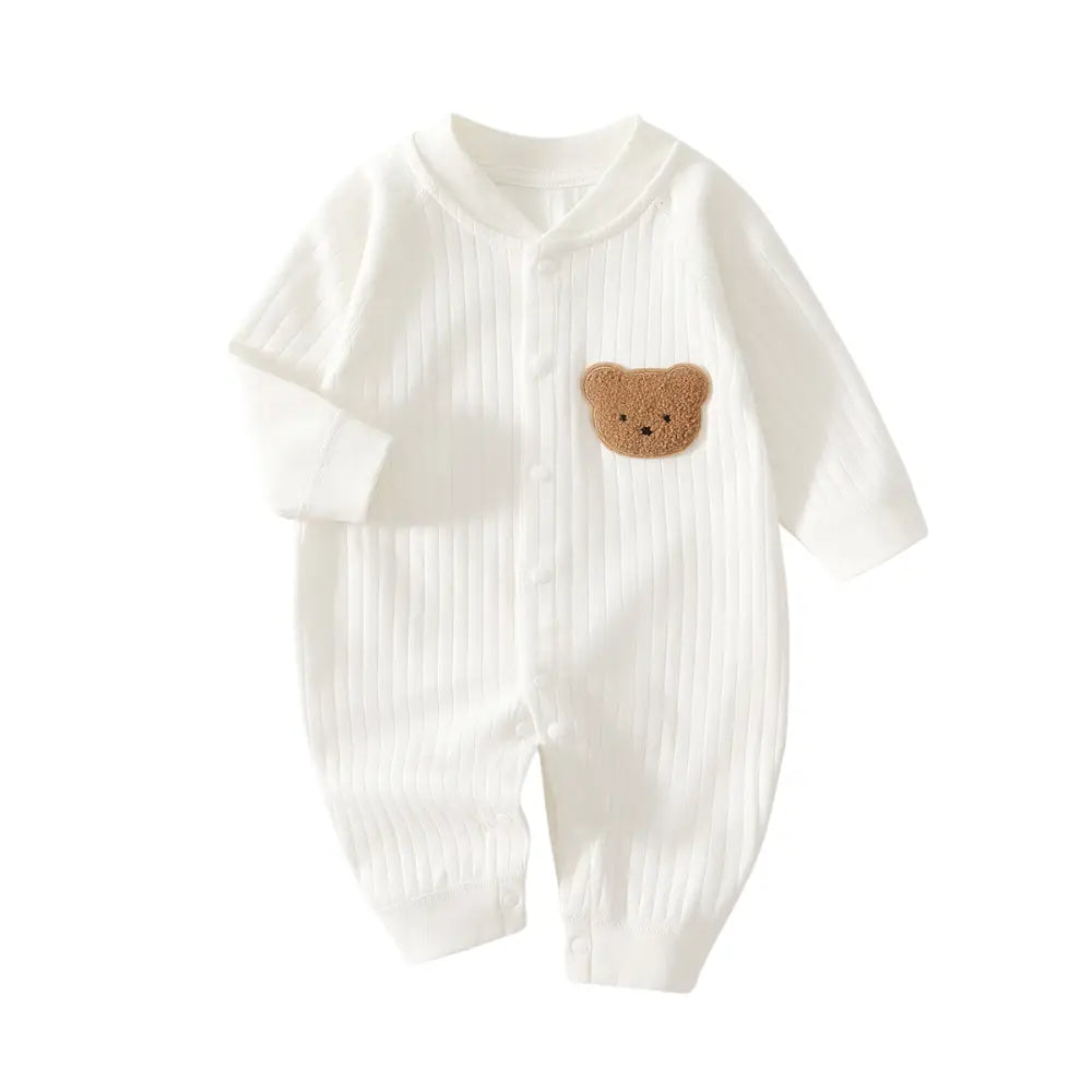 Grenouillère bébé mi-saison - Petit Ours - Blanc / 0-3 Mois - Grenouillère