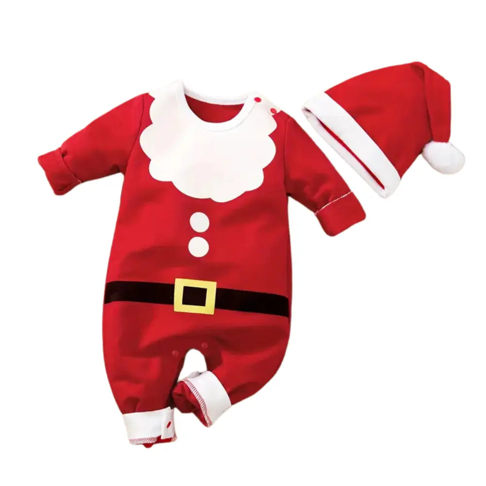 Grenouillère Bébé Noël et Bonnet - Père-Noël et Bonnet / 0-3 Mois - Grenouillère
