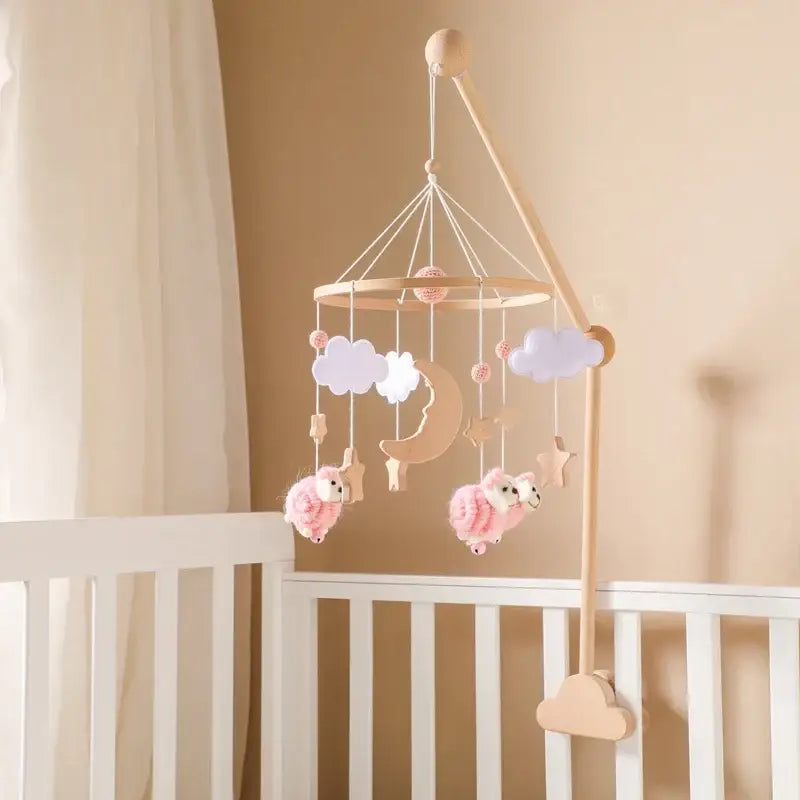 Mobile Bébé Mouton - Rose