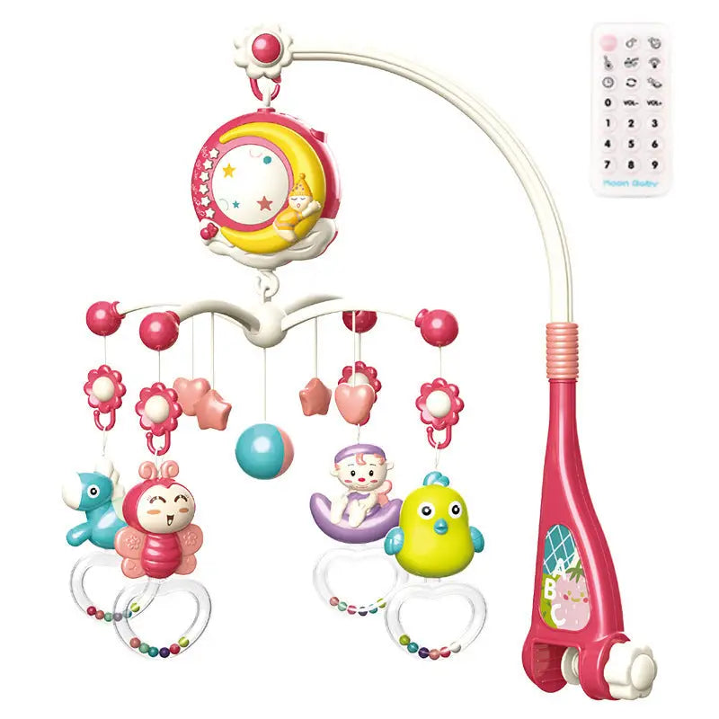 Mobile Musical Bébé avec Télécommande - Rose Foncé - Cale Bébé