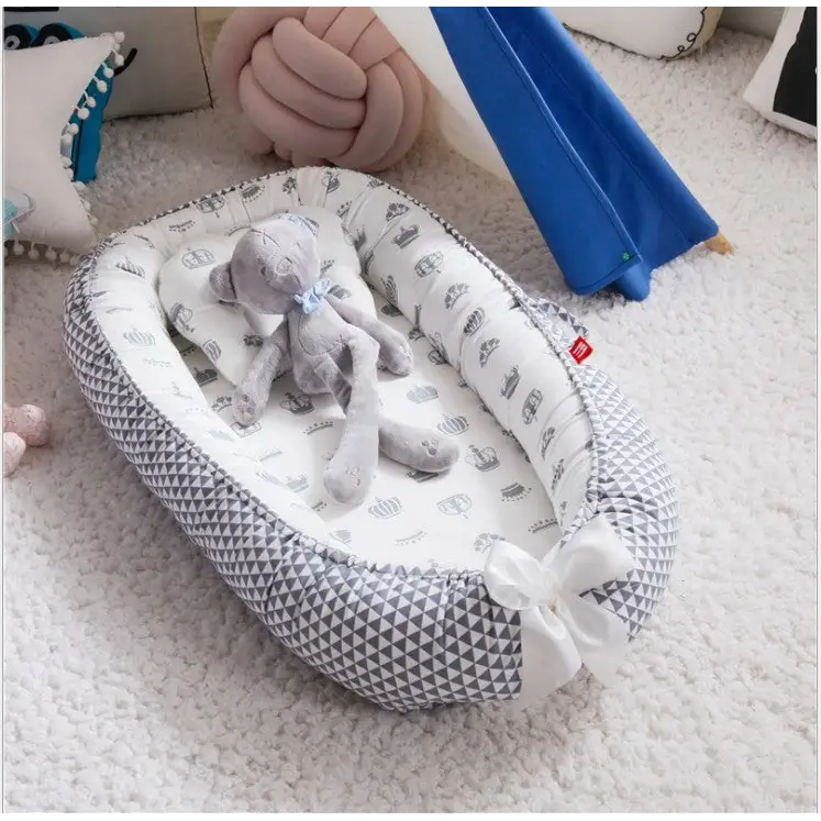 Réducteur De Lit Bébé Nid Cocoon Portable - 90x50cm Coton Respirant - Rose
