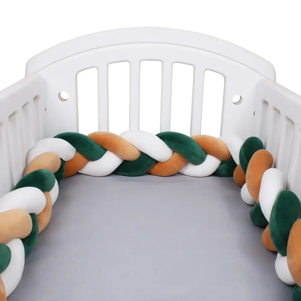 Tresse de lit bébé multicolore 3 brins en coton