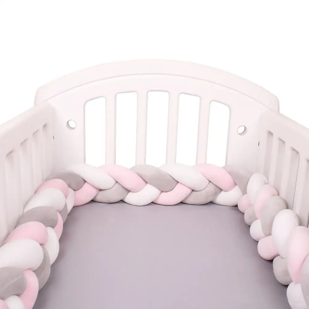 Tresse de lit bébé multicolore 3 brins en coton