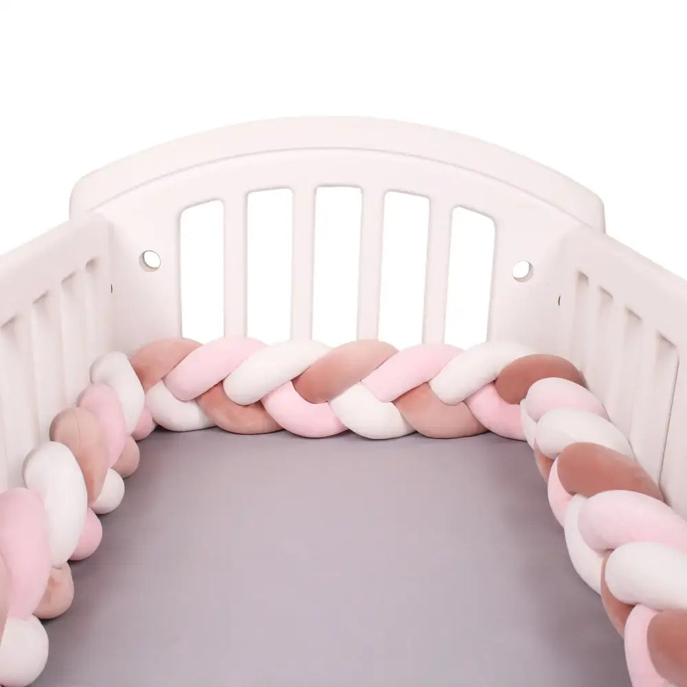 Tresse de lit bébé multicolore 3 brins en coton