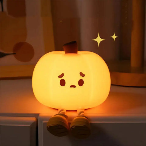 Veilleuse Enfant Citrouille Halloween – Lampe de Nuit Bébé Rechargeable USB - Veilleuse